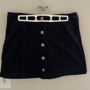 Corduroy button mini skirt